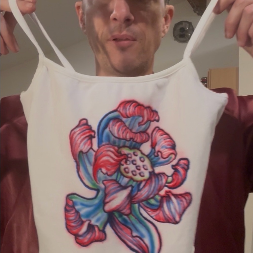Los Angeles Apparel White Tank Top Hand Airbrushed Design